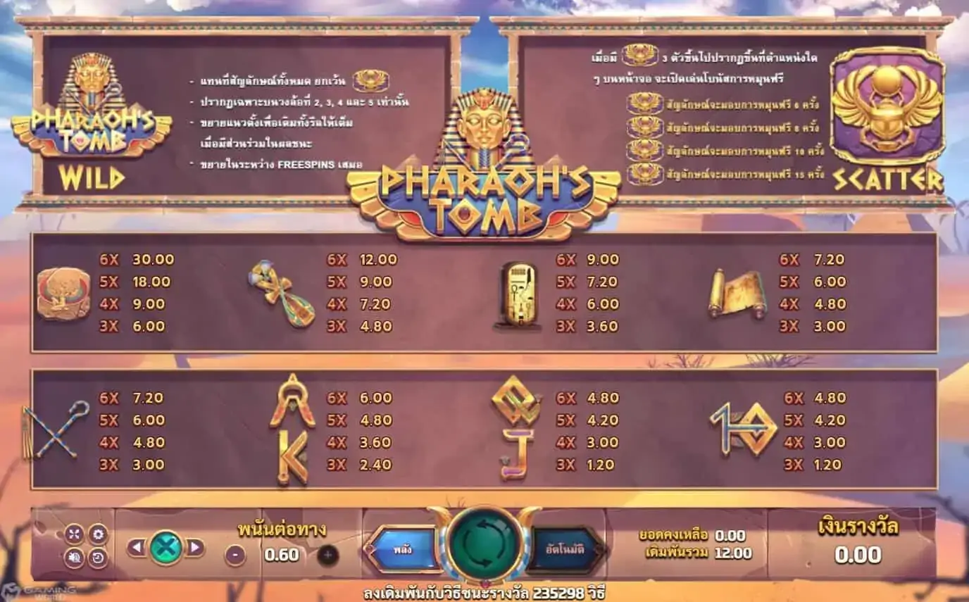 Pharaoh's Tomb slotxo888 Game SuperSlot